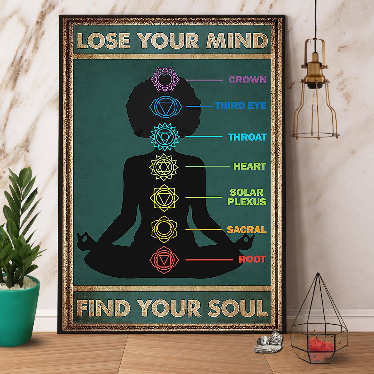 Black Girl Yoga Lose You Mind Find Your Soul Satin Poster Portrait No Frame