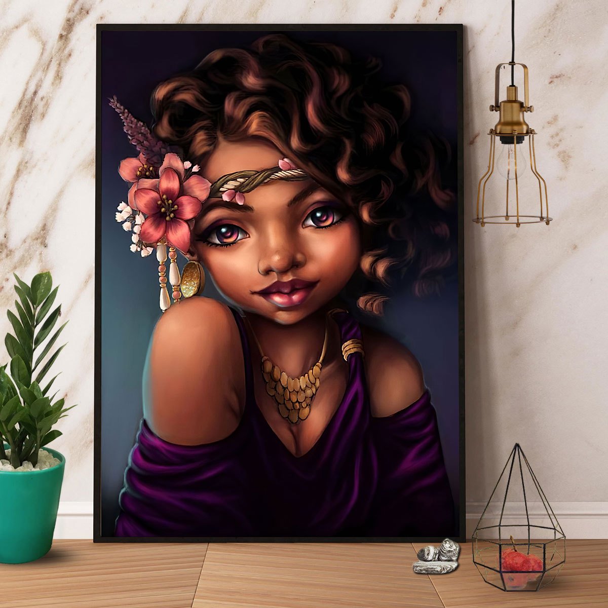 Black Girls Are Beautiful Satin Poster Portrait No Frame