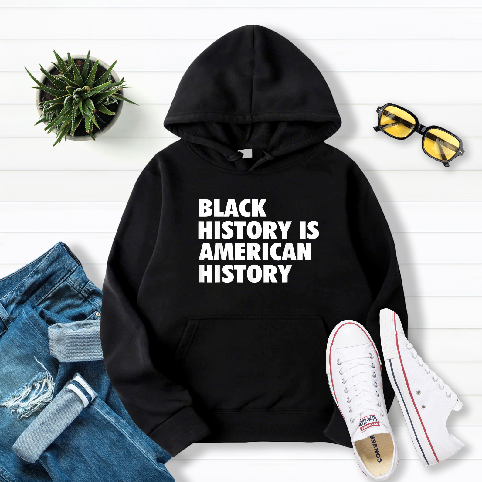 Black History Is American History Black History Month Pullover Hoodie Black S-5XL