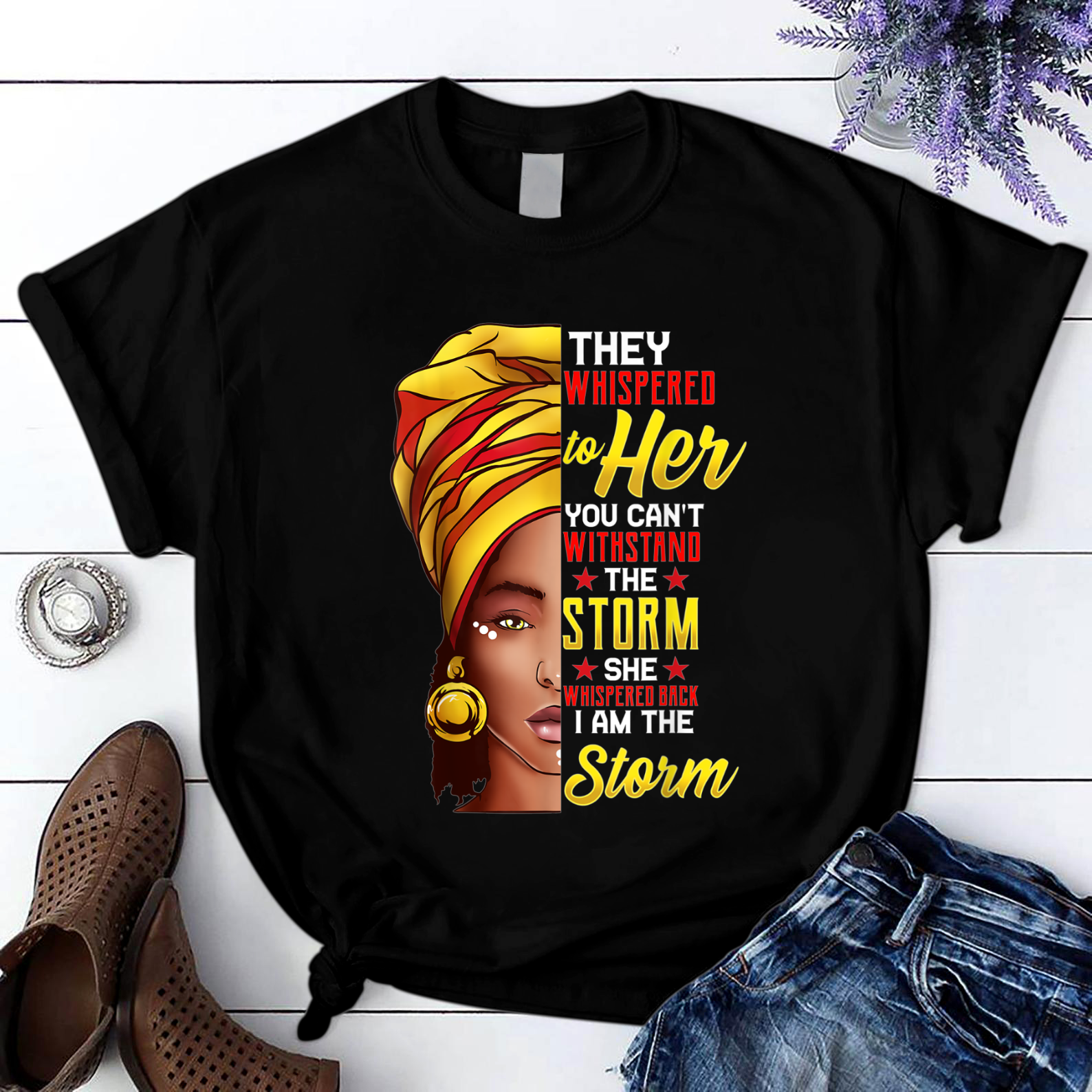 Black History Month African Woman Afro I Amhe Storm T Shirt Black Unisex S-6XL