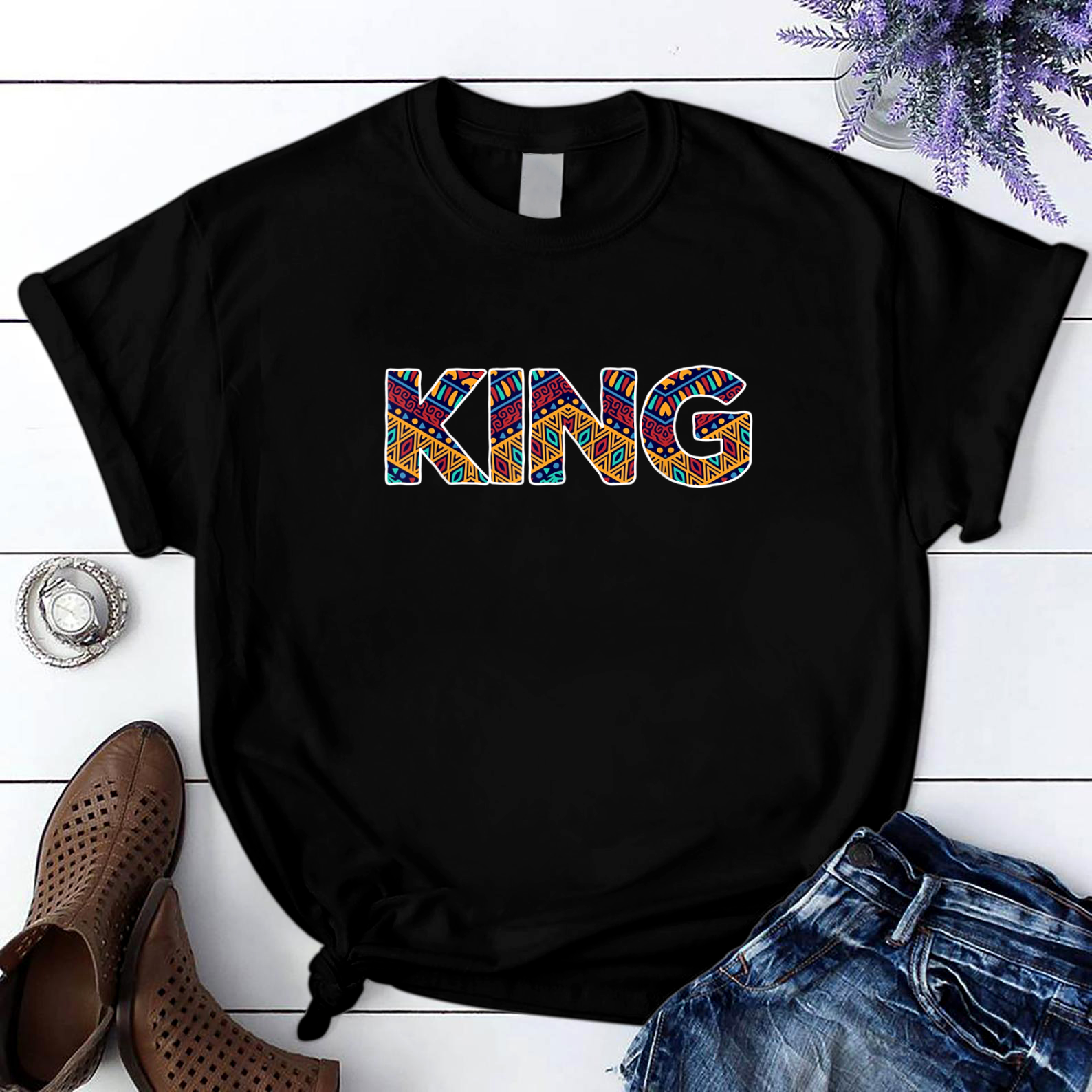 Black History Month King T Shirt Black Unisex S-6XL