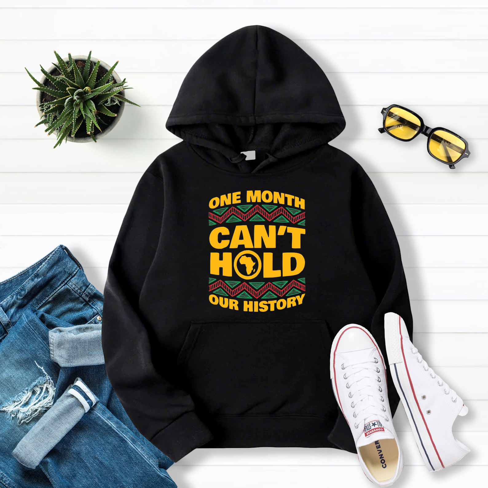 Black History Month One Month Can t Hold Our History Pullover Hoodie Black S-5XL