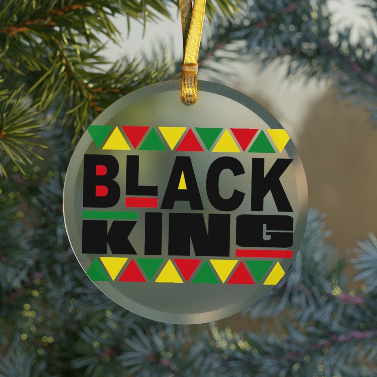 Black King Black Girl Christmasblack Dadsblack Fatherblack Husbandblack Boyfriendblack Brothergifts Black Men Son Christmas Ornament