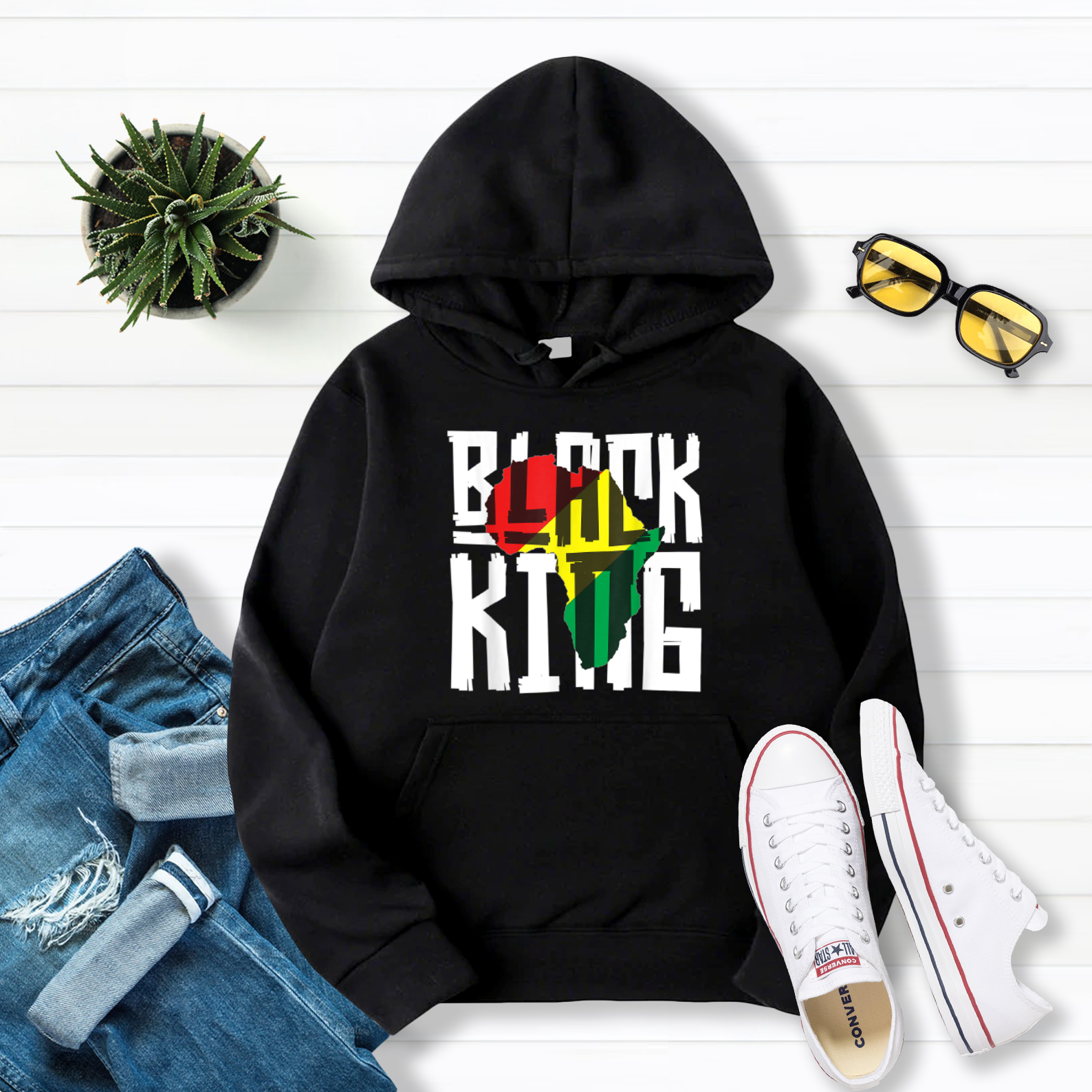 Black King Hoodie for Boys Men History Month Africa Tribal Pullover Hoodie Black S-5XL