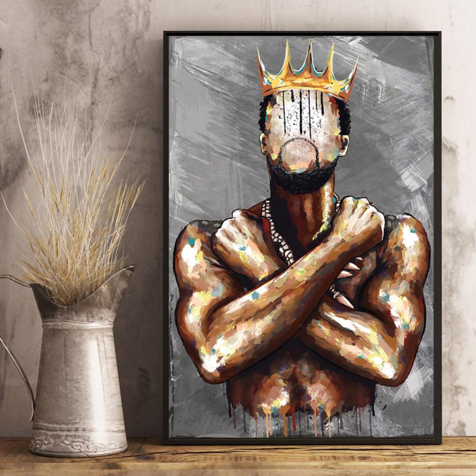 Black King I Am Black King Black Man I Am Black Man Gift For Black Retro vintage Satin Poster Portrait no Frame