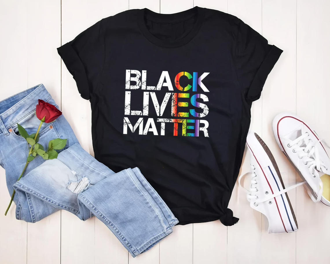 Black Lives Matter Lgbt Rainbow T-shirt Unisex S-6xl