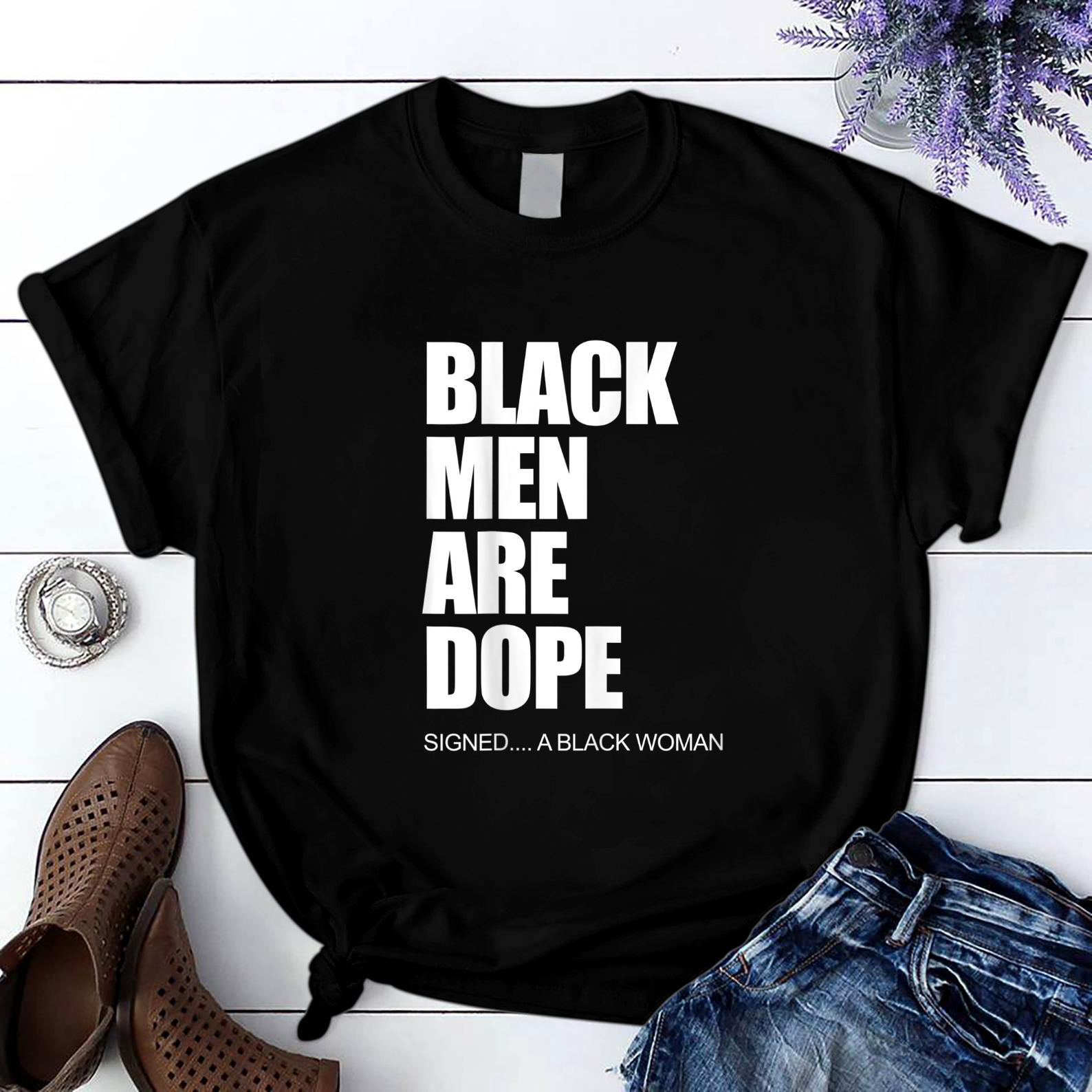 Black Men Are Dope Black History Month Gift T Shirt Black Unisex S-6XL