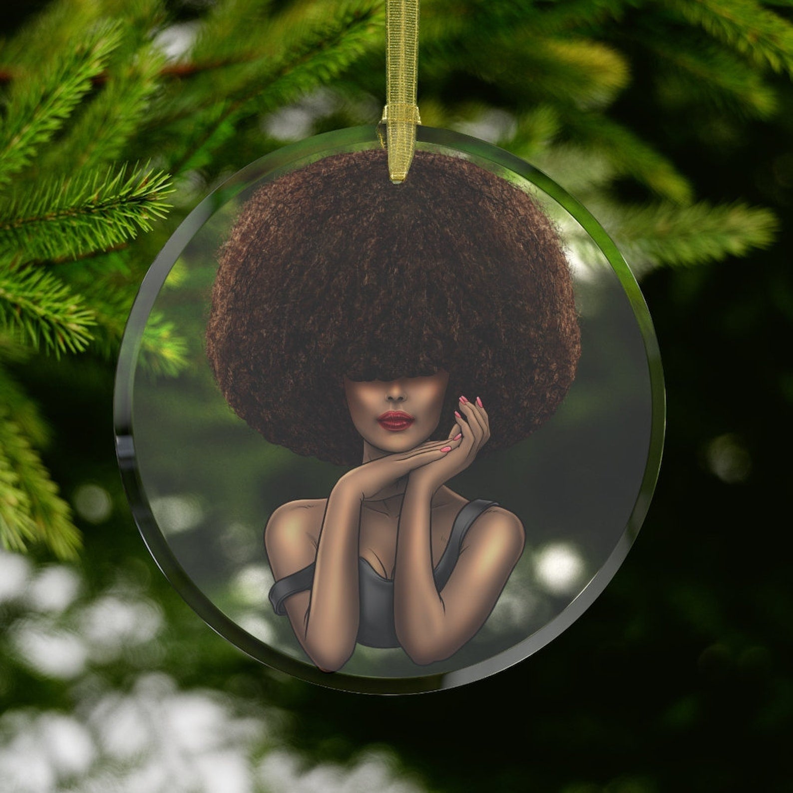 Black Queen Black Girl Black Woman Afro Woman Gifts For Black Women Christmas Ornament