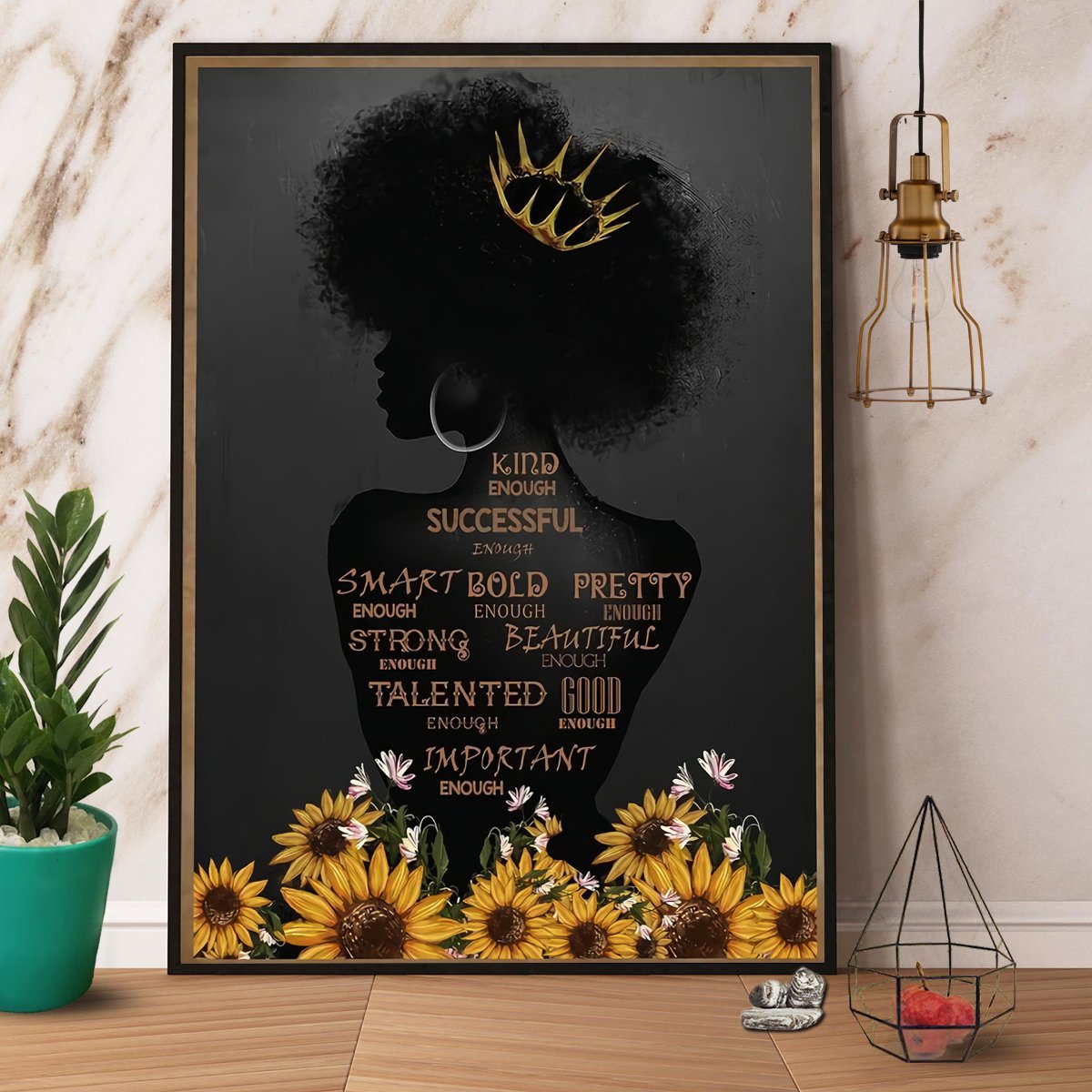 Black Queen I Am Enough Black Pride Satin Poster Portrait No Frame