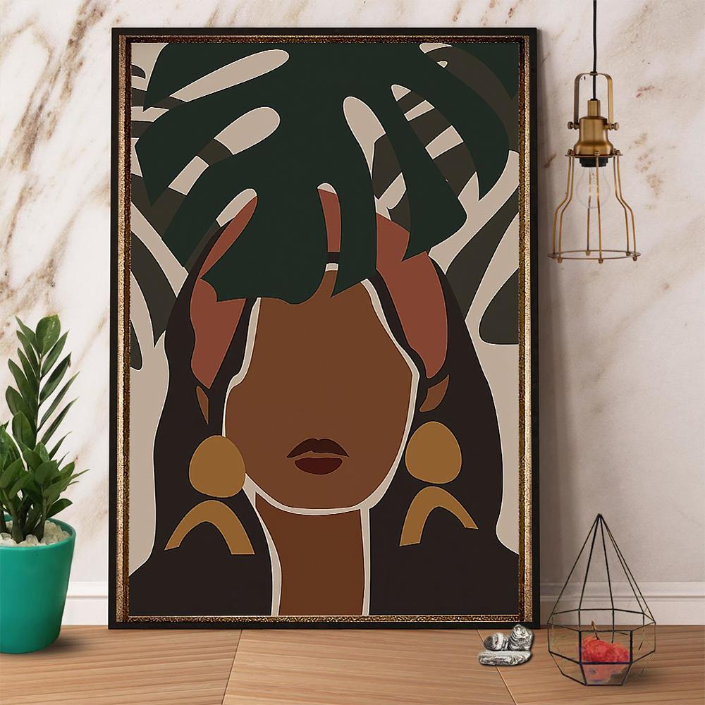 Black Queen Tropical Satin Poster Portrait No Frame