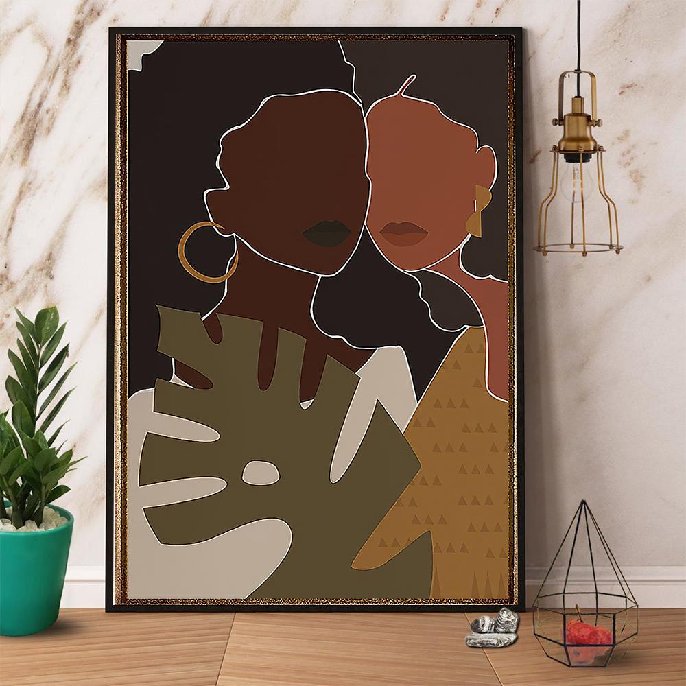 Black Sisters Portrait Satin Poster Portrait No Frame