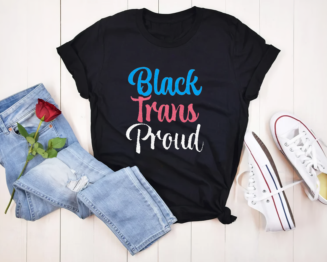 Black Trans Proud Pride Gender Lgbt T-shirt Unisex S-6xl