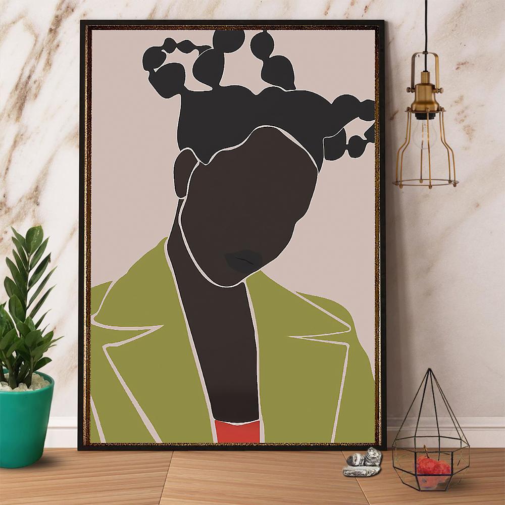 Black Woman Satin Poster Portrait No Frame