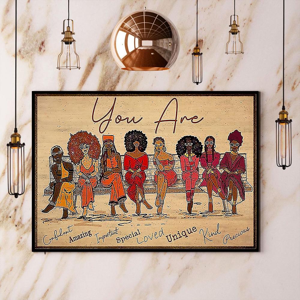 Black Woman You Are Confident Satin Poster Landscape No Frame