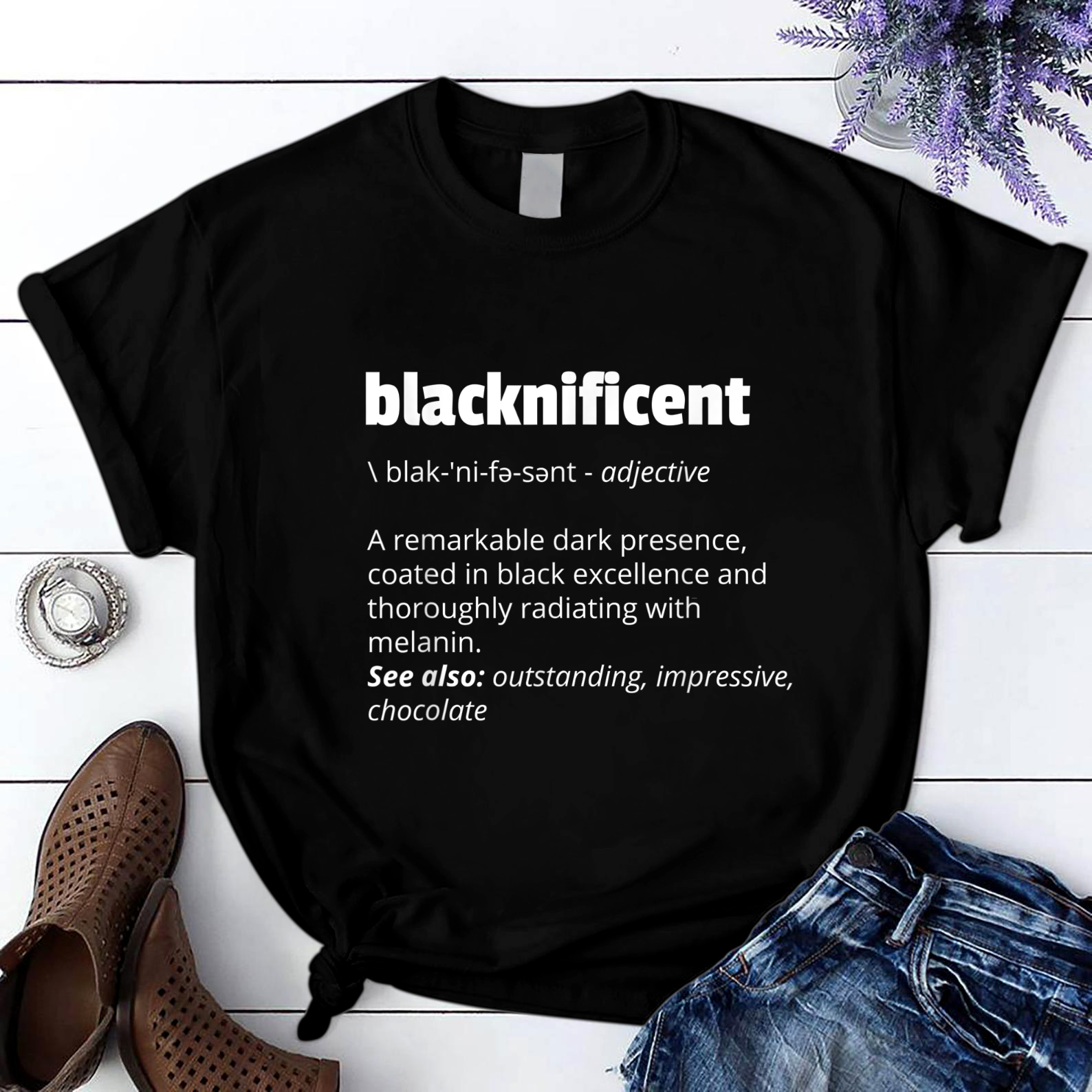 Blacknificen Black Pride Adult Black History Month T Shirt Black Unisex S-6XL