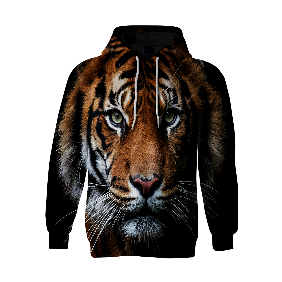 Block Tiger Head Printed Pullover Hoodie 3D Print Full S-5XL