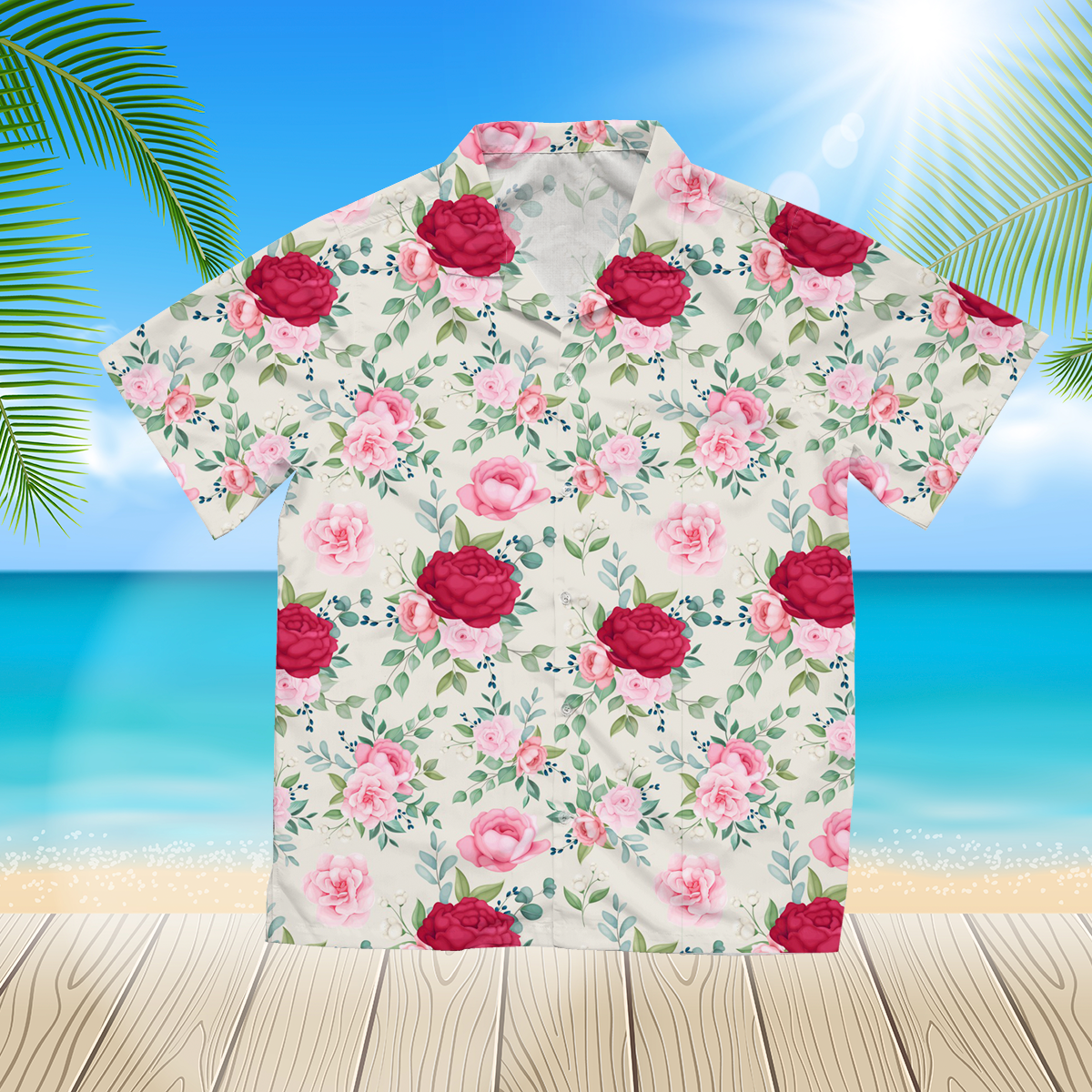 blooming floral 2 3d hawaii shirt for Men