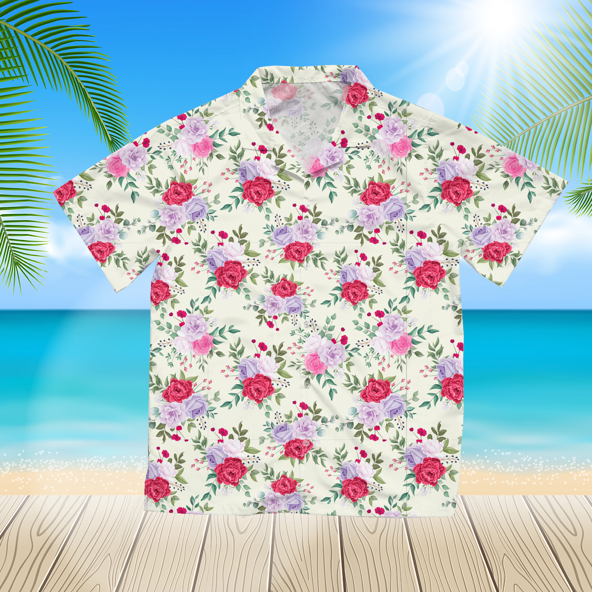 blooming floral 3d hawaii shirt for Men