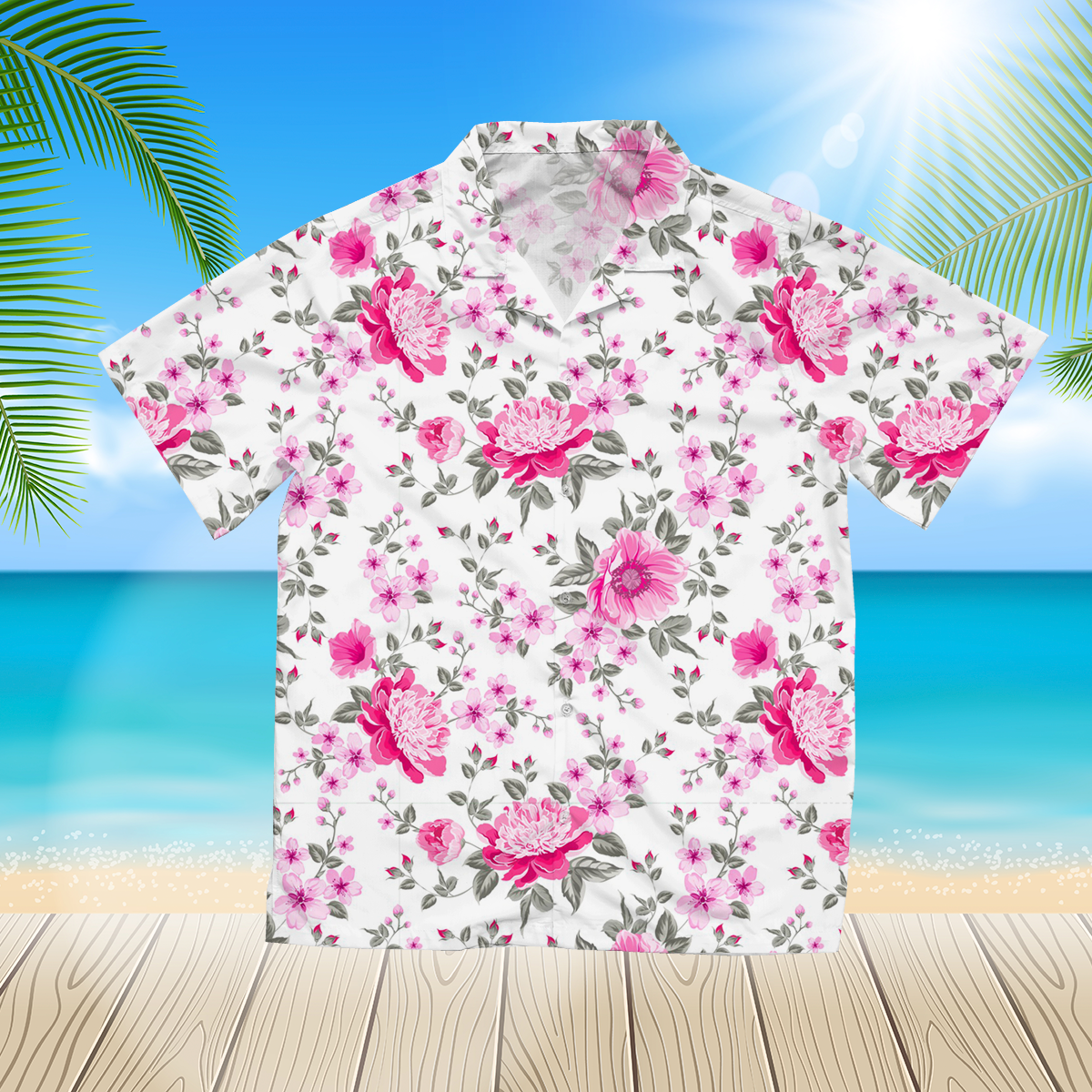 Blooming flower 3d Hawaii Shirt for Men