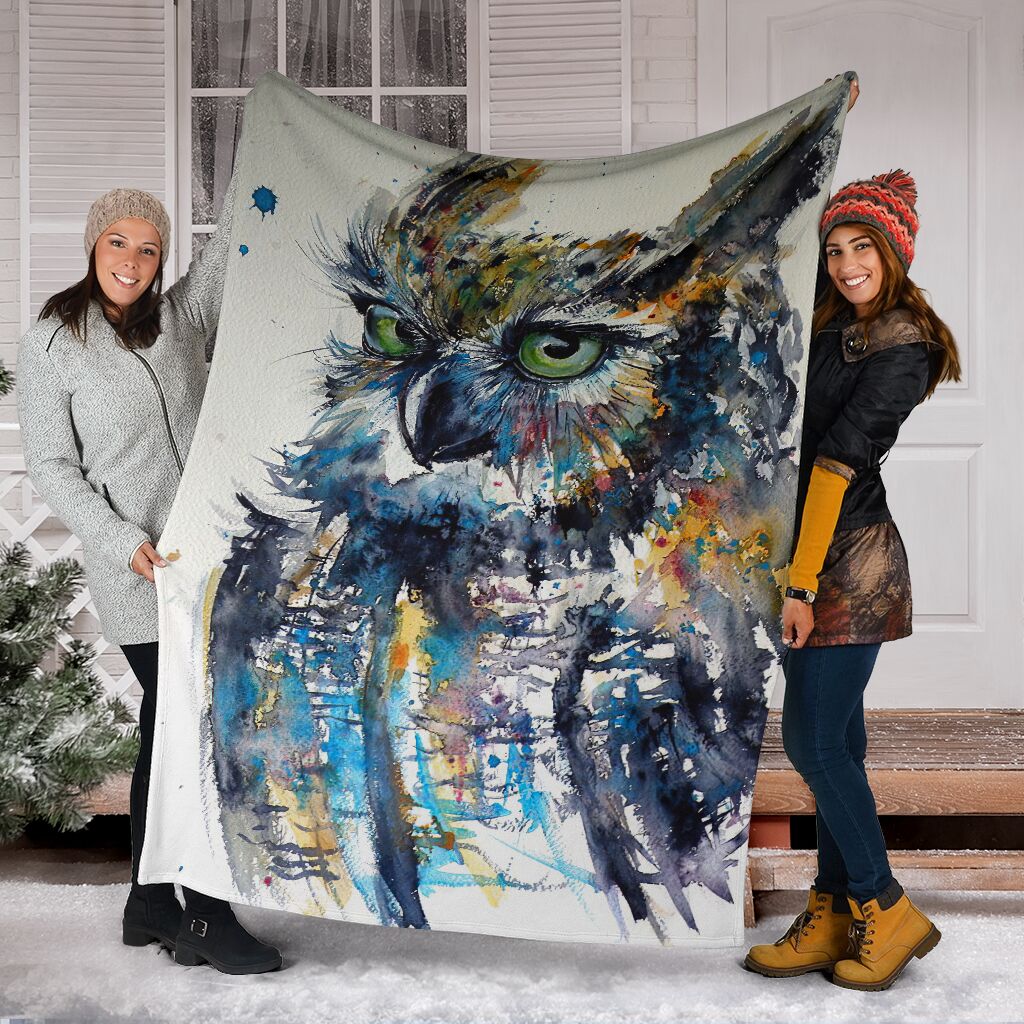 Blue Owl Fleece Blanket