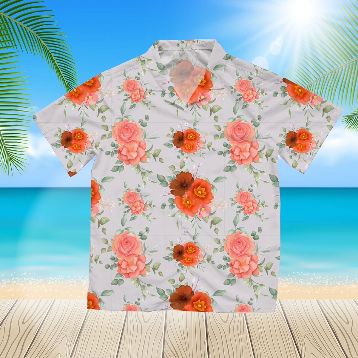 boho floral ornament 2 3d hawaii shirt for Men