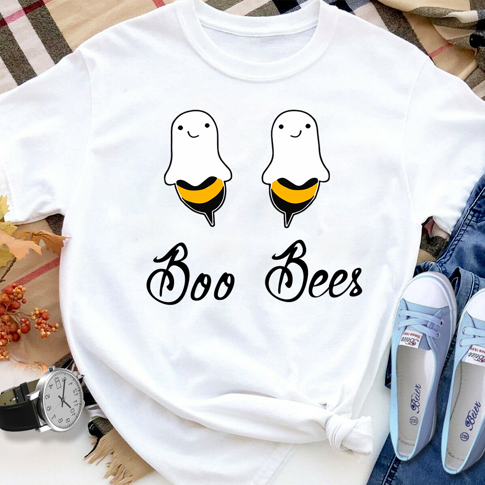 Boo bees funny halloween gift Women T Shirt White S-3XL