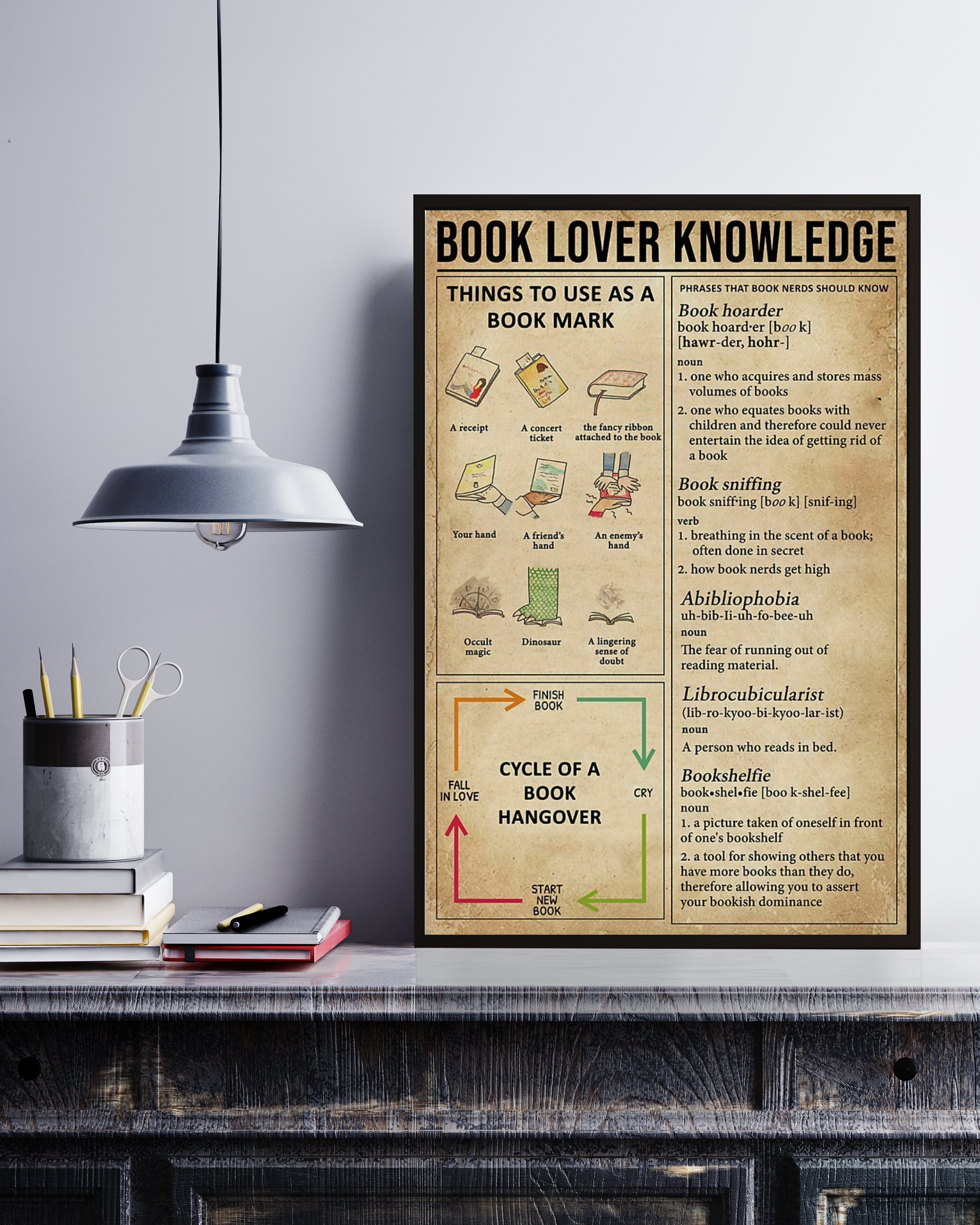 Book Lover Knowledge Poster Funny Multisize Wall Decor Print Gift For Friend Poster No Frame