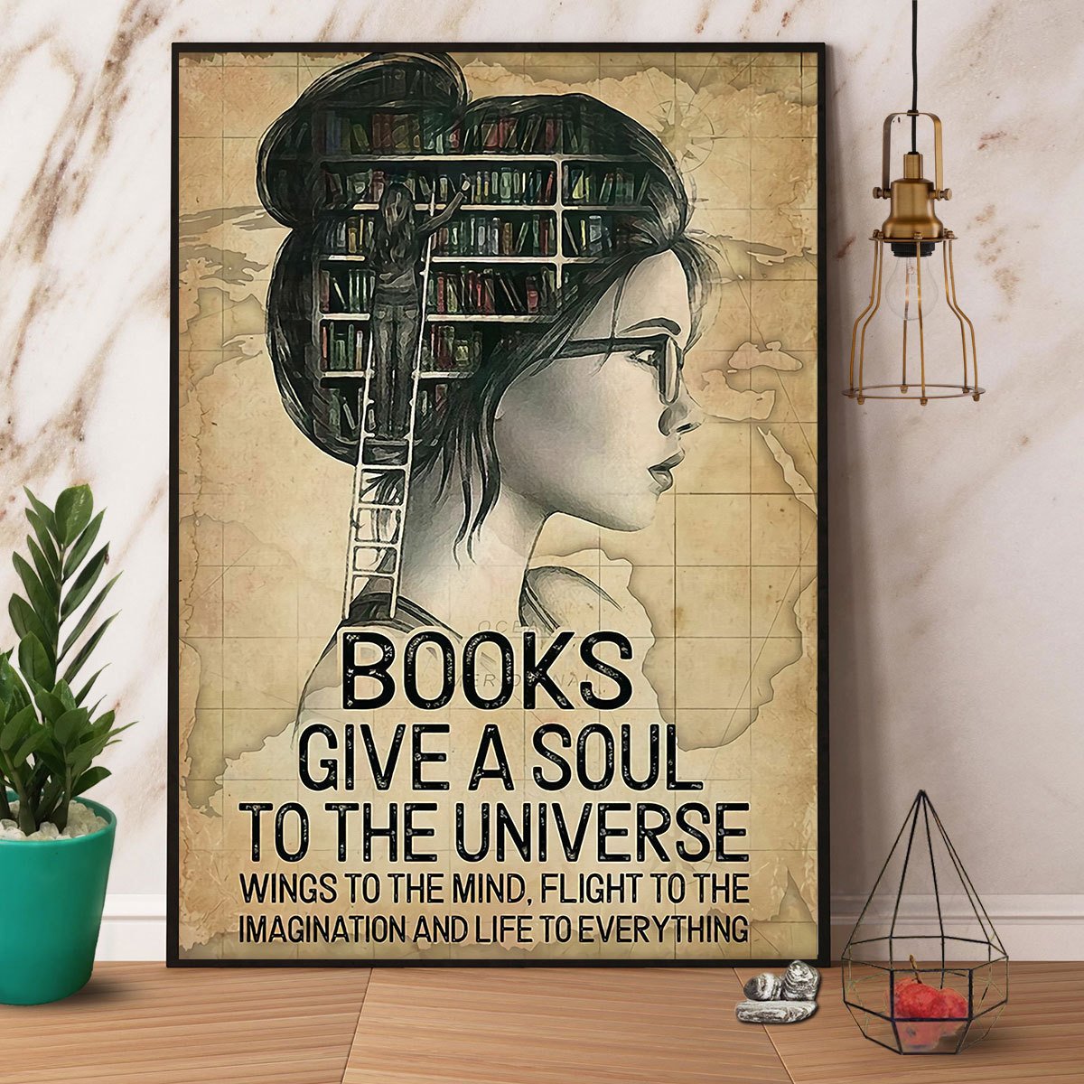 Books Give Soul To The Universe Satin Poster Portrait No Frame