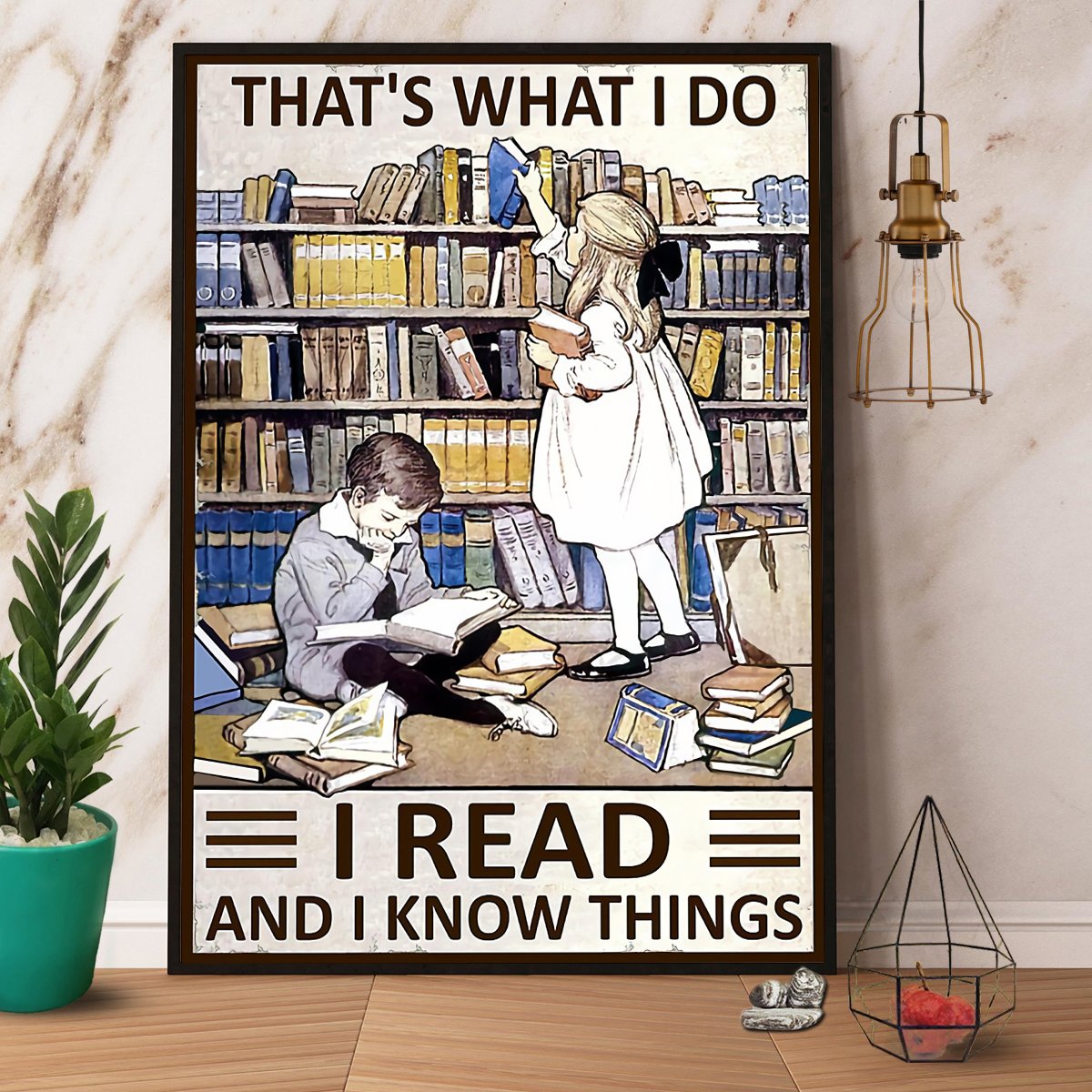 Books I Do I Read And Know Things Satin Poster Portrait No Frame