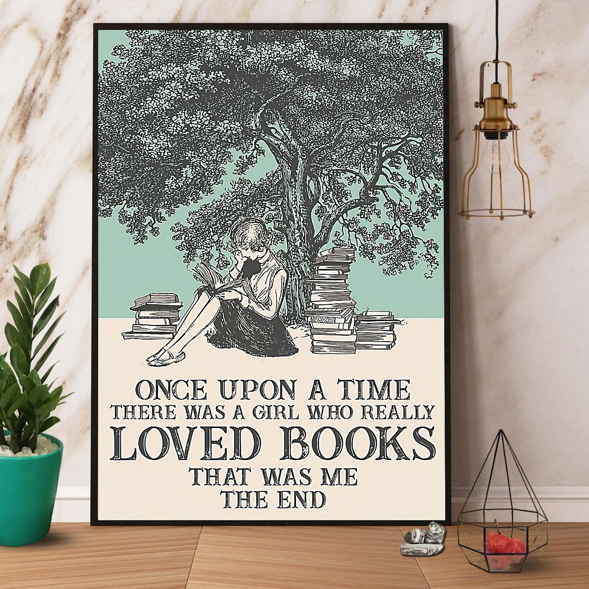 Books There Was A Girl Who Really Loved Books Satin Poster Portrait No Frame