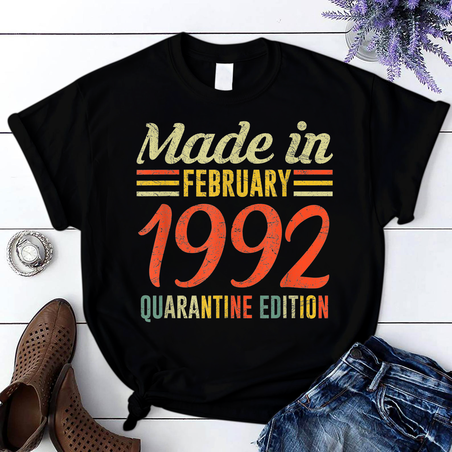 Born 1992 29Th Birthday Gift February 29 Quarantine Birthday T Shirt Black Unisex S-6Xl