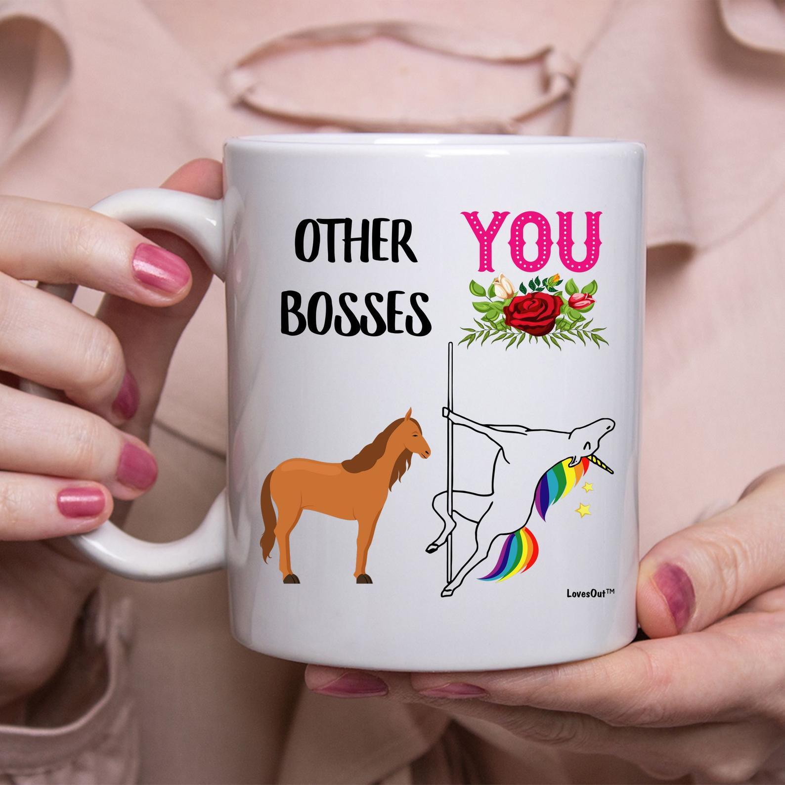 Boss Lady For Women Unicorn Thank You Funny Ideas For New Future Boss Mug White Ceramic 11-15oz Coffee Tea Cup