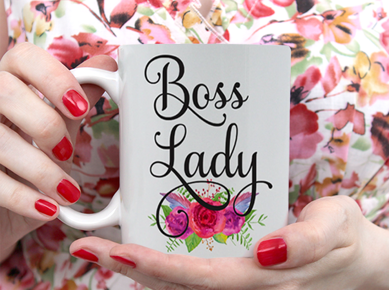 Boss Lady Gift For Her, Gift Boss Mug White Ceramic 11-15oz Coffee Tea Cup