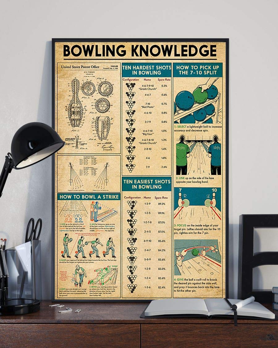 Bowling Knowledge How To Pick Up The Split Satin Poster Portrait no Frame