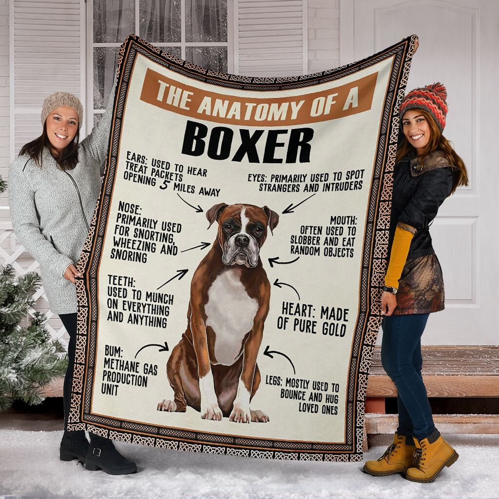 Boxer Anatomy Fleece Blanket