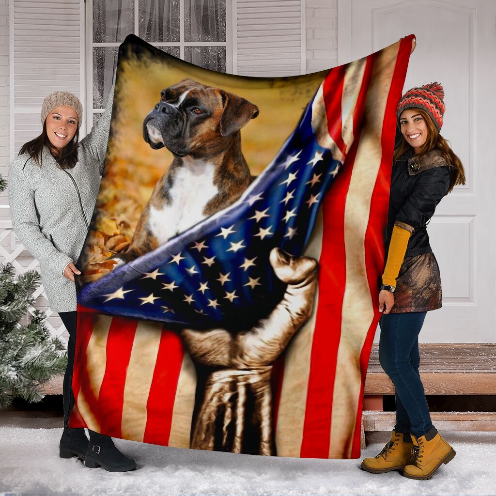 Boxer Premium Blanket Behind The Flag Fleece Blanket