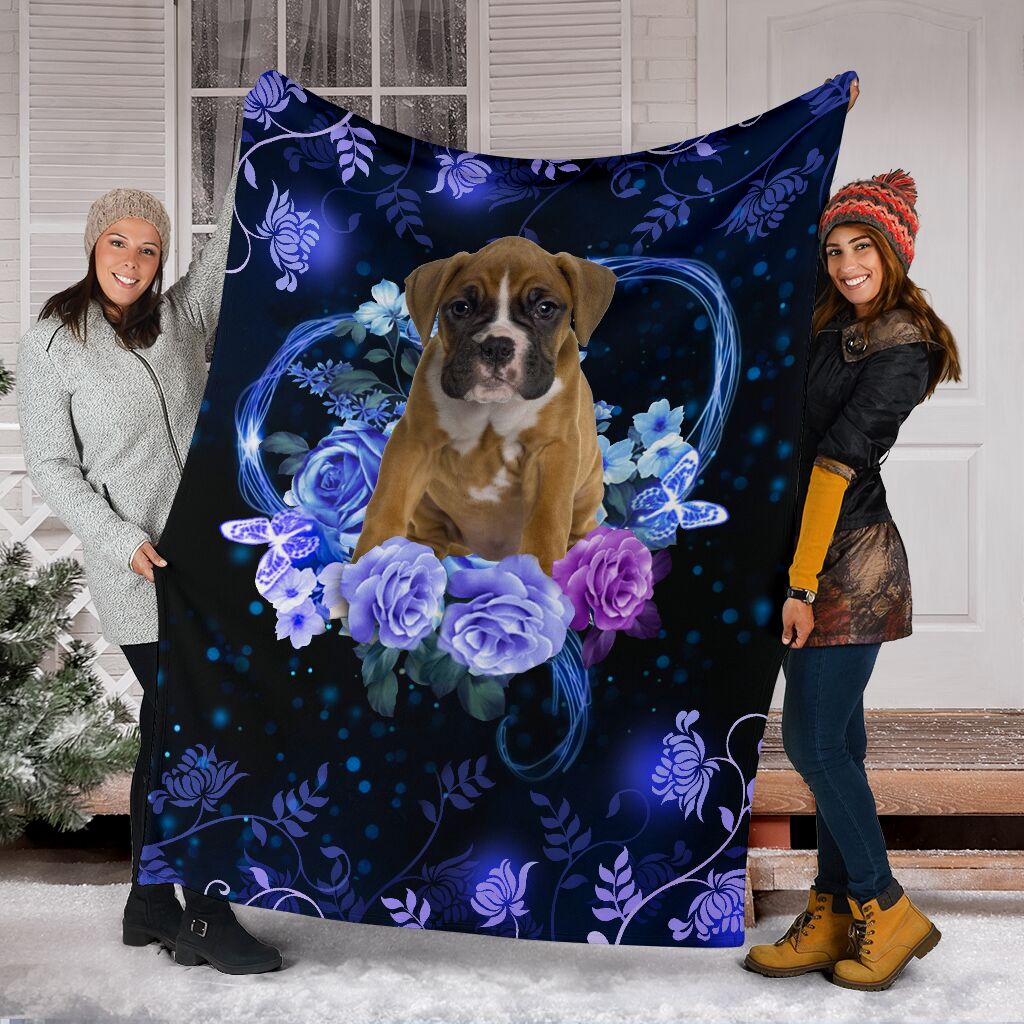 Boxer Premium Blanket Flower Fleece Blanket