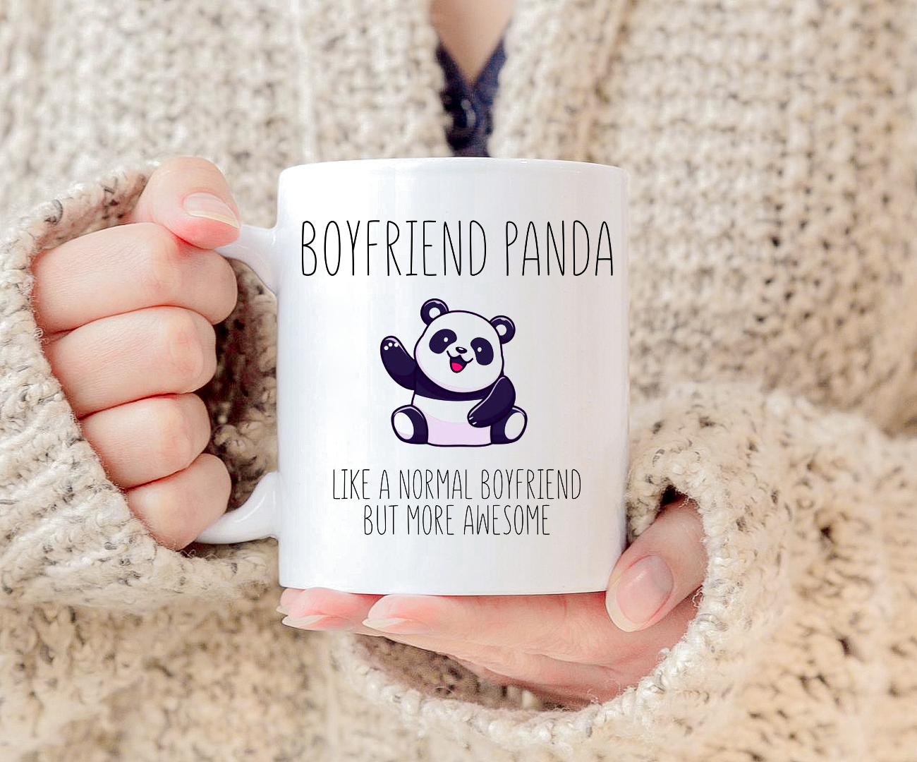 Boyfriend Panda Mug Boyfriend Mug White Ceramic 11-15oz Coffee Tea Cup