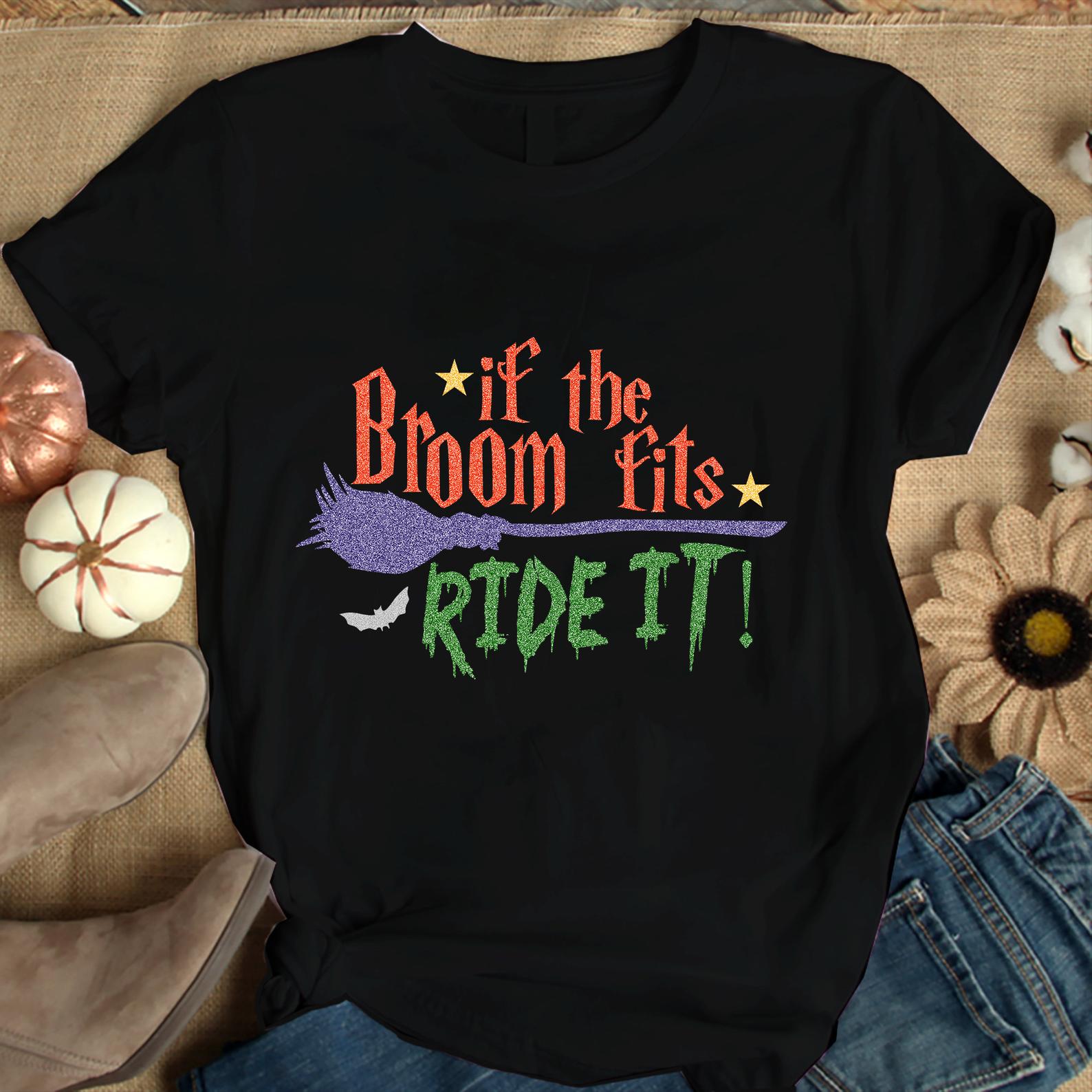 Broom Fits T Shirt Black Unisex S-6XL