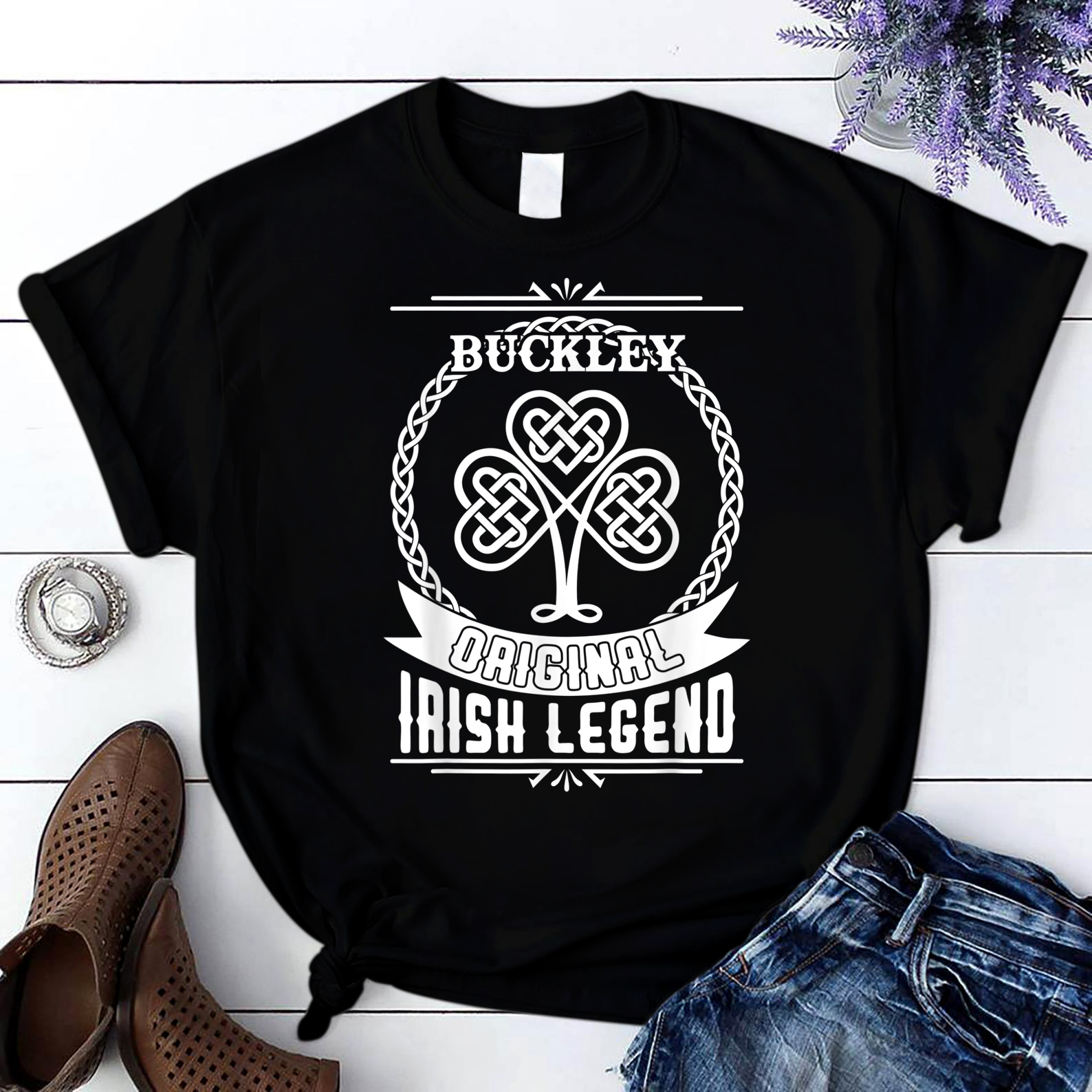 Buckley Original Irish Legend St Patricks Day T Shirt Black Unisex S-6Xl