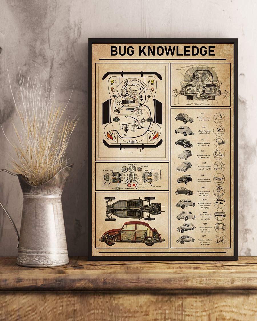 Bug Knowledge Car Satin Poster Portrait no Frame