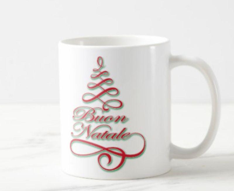 Buon Natale Christmas Mug White Ceramic 11-15oz Coffee Tea Cup