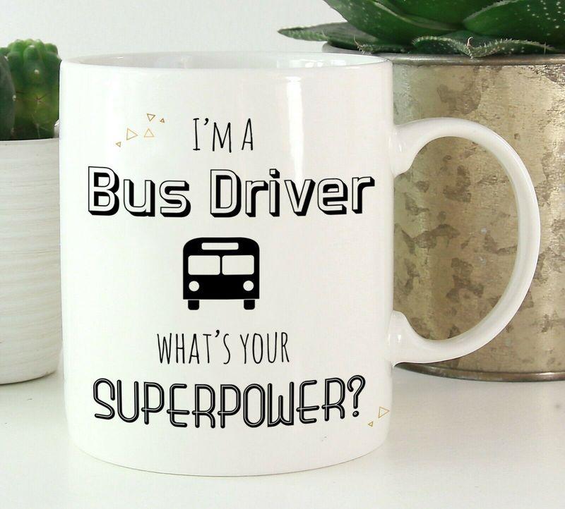 Bus Driver Mug White Ceramic 11-15oz Coffee Tea Cup