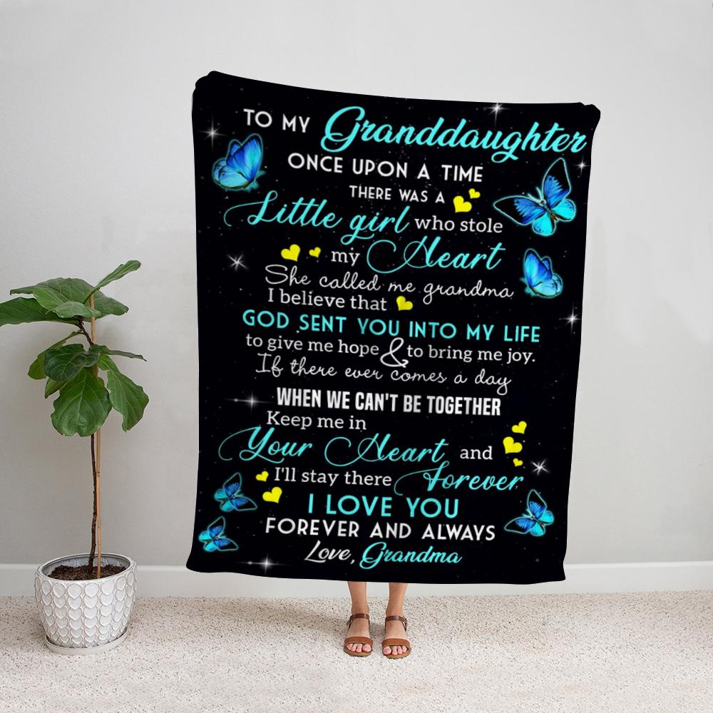 Butterfly grandma to granddaugter I love you forever and always Fleece Blanket