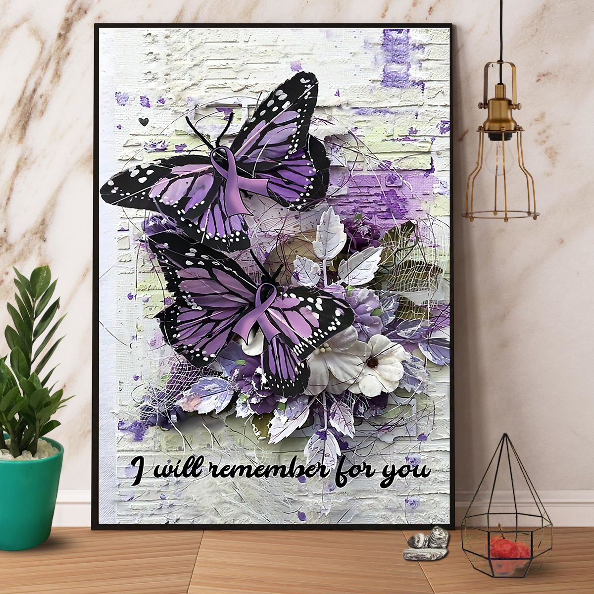 Butterfly I Will Remember For You Satin Poster Portrait No Frame