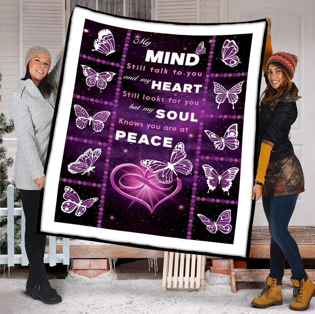 Butterfly My Mind Still Talks To You My Heart Still Looks For You Fleece Blanket bf2211