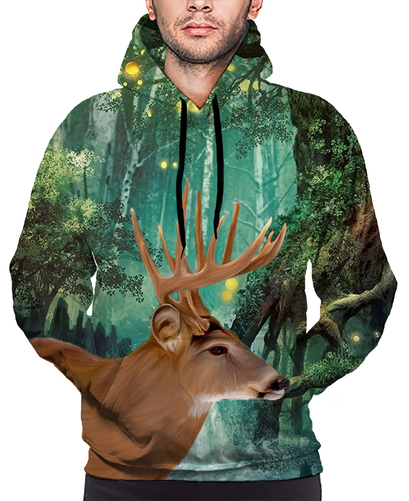 Buy Hisayhe Men Women Deer Animal Novelty Print Long Sleeve Pullover Hoodie 3D Print Full S-5XL