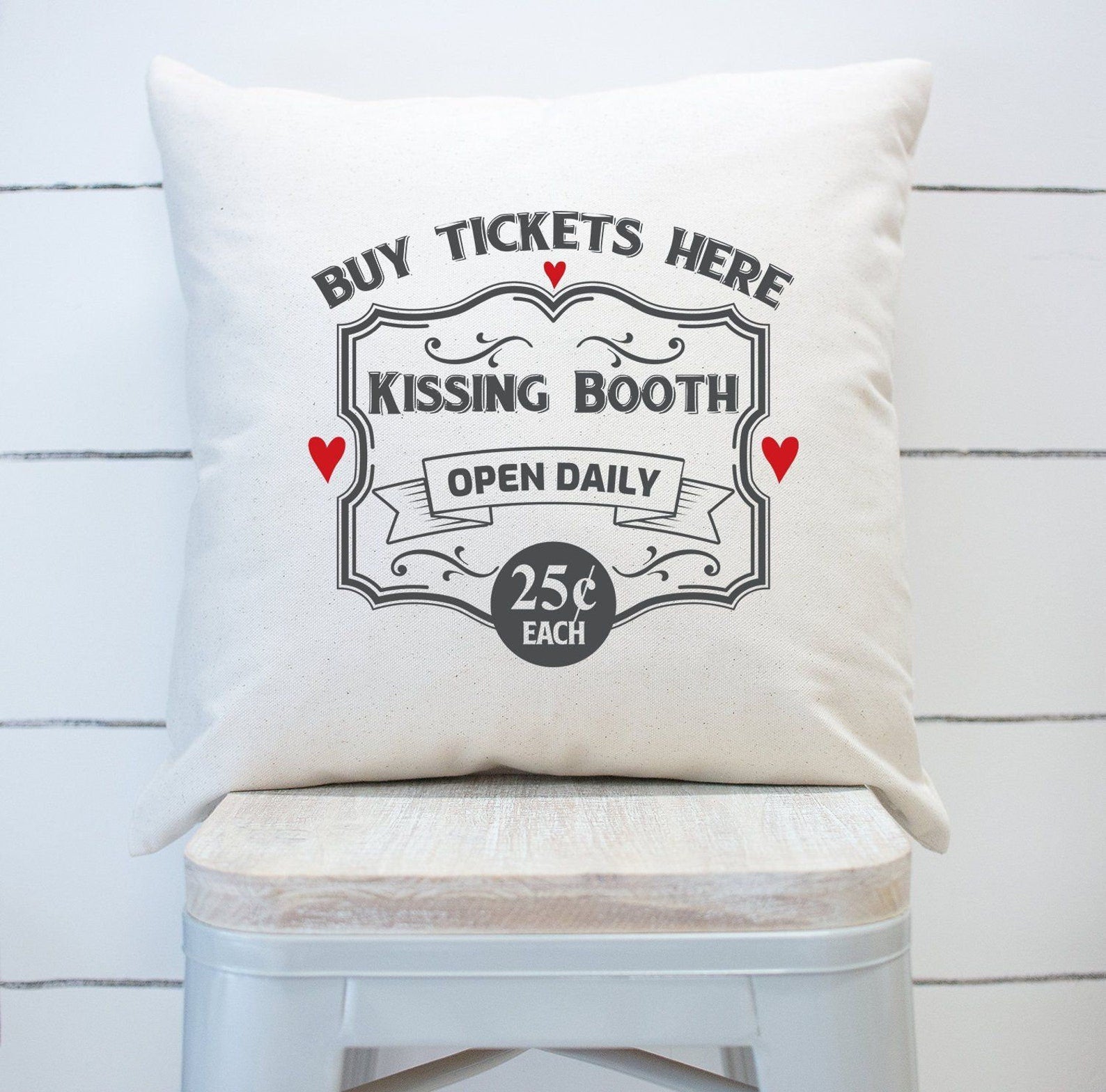 Buy Tickets Here Kissing Booth Pillow Cover Valentines Day Decor, Valentine Pillow Decor