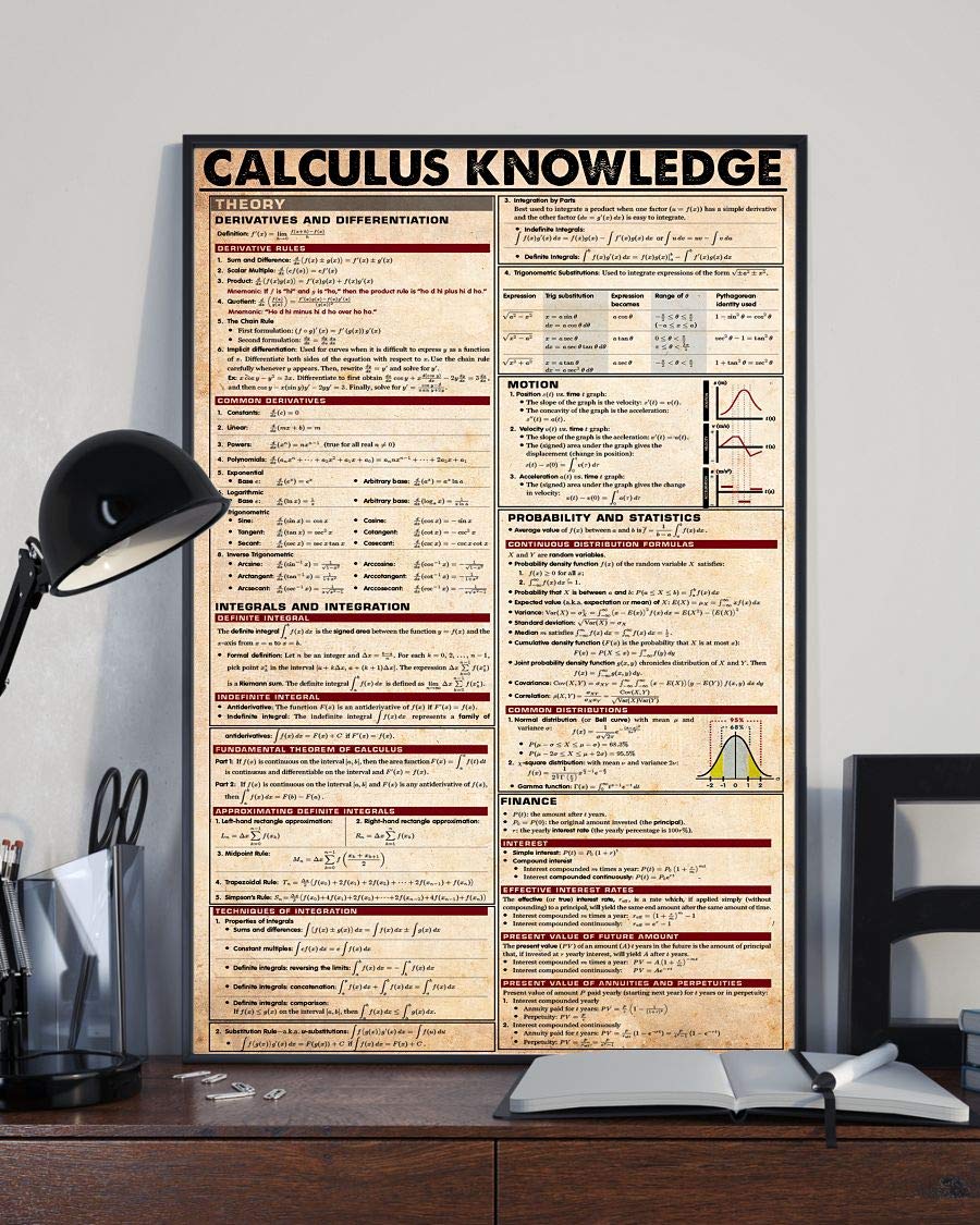 Calculus Knowledge Satin Poster Portrait no Frame