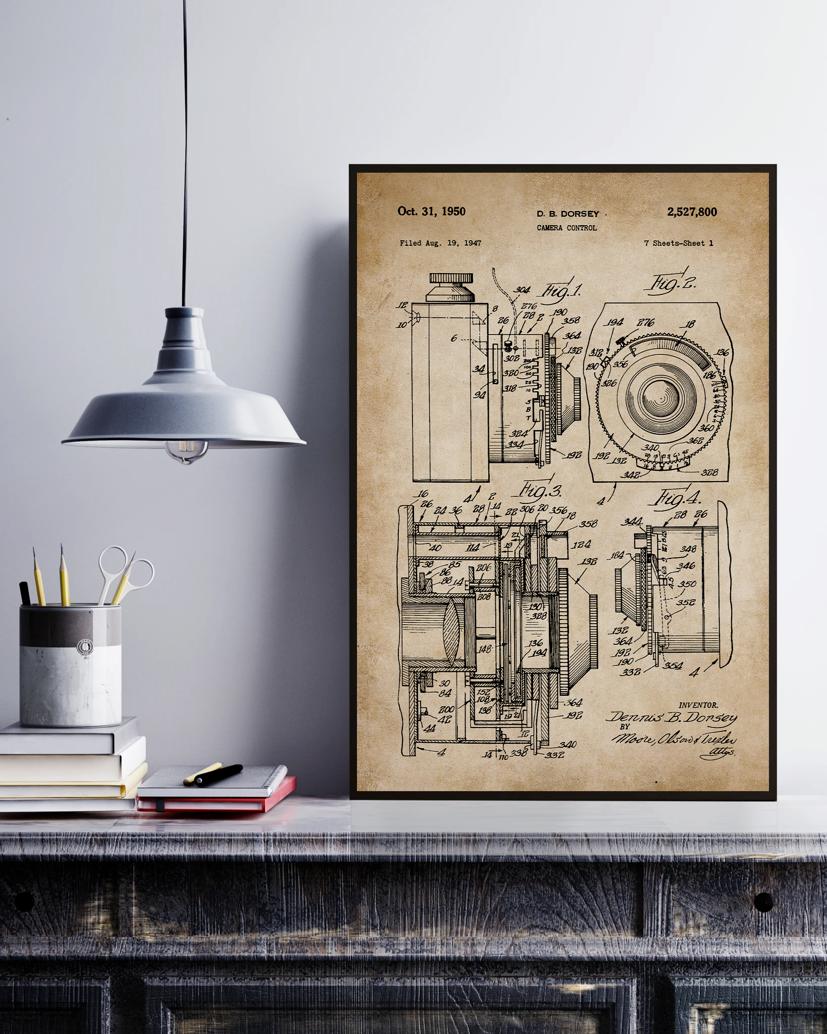 Camera Control, Dennis B Dorsey's Patent Poster No Frame